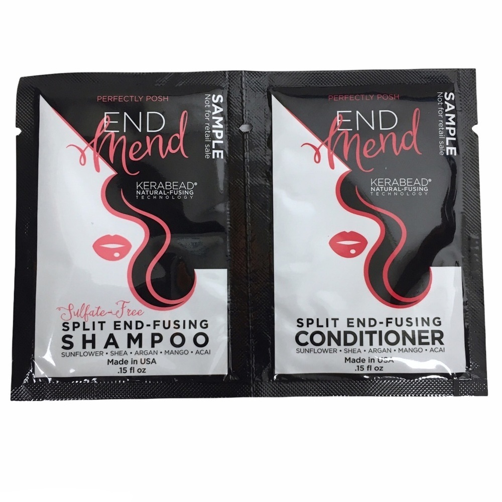 PERFECTLY POSH End Mend Split End Fusing Shampoo Conditioner Sample Packs - Picture 2 of 3